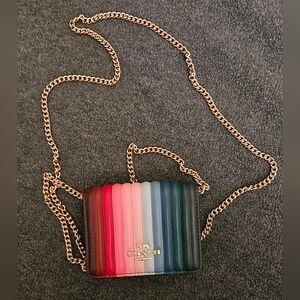 NWOT Coach Rainbow Linear Quilting Mini Wallet